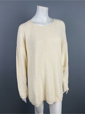 Paris Sport Club 100% Cotton Cream Cozy Bouclé Women's Sweater